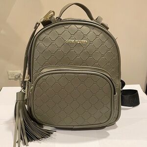 Steve Madden Sage Green Backpack with Tassel NWT